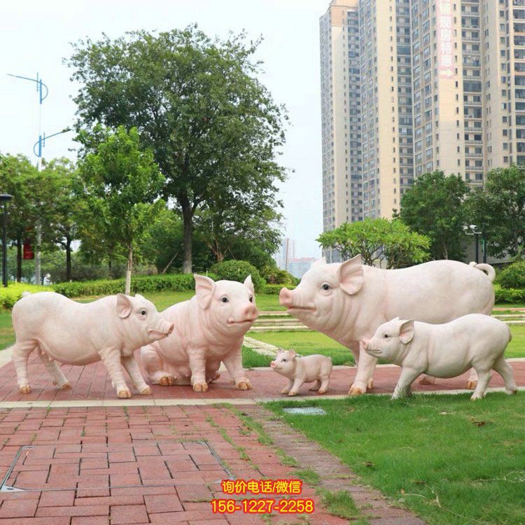 玻璃鋼仿真豬，豬仔仿真動(dòng)物雕塑