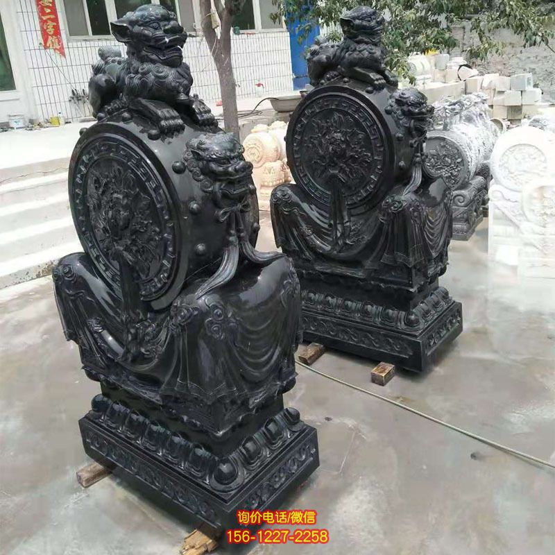 花崗巖庭院門(mén)墩抱鼓石 一對(duì)別墅庭院門(mén)口擺件 花崗巖庭院門(mén)墩抱鼓石 一對(duì)別墅庭院門(mén)口擺件