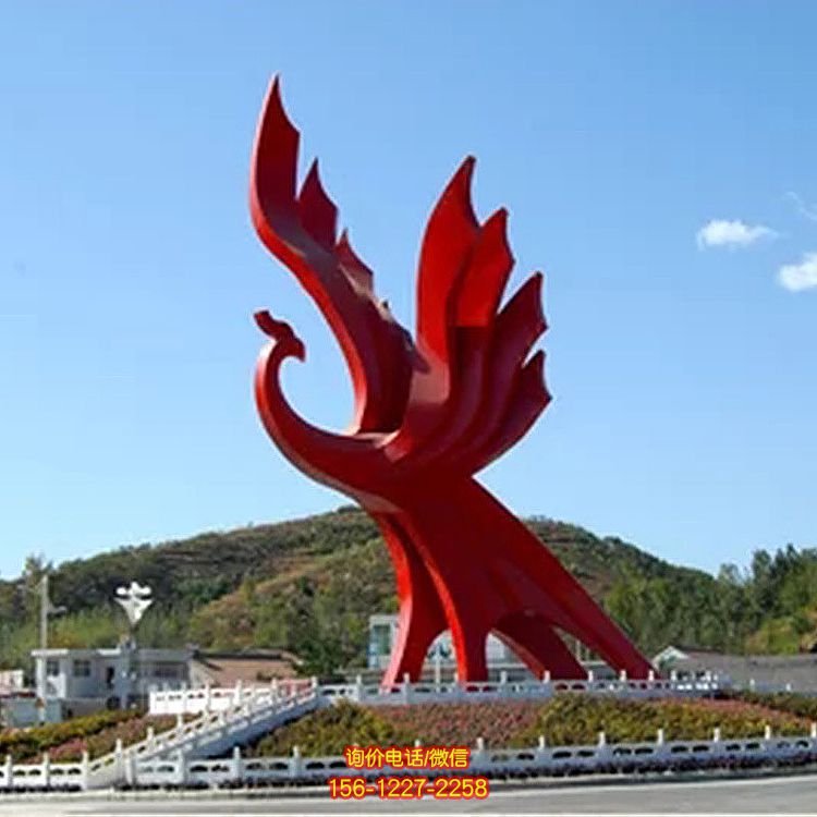 廣場(chǎng)不銹鋼抽象噴漆烤漆鳳凰雕塑 廣場(chǎng)不銹鋼抽象噴漆烤漆鳳凰雕塑