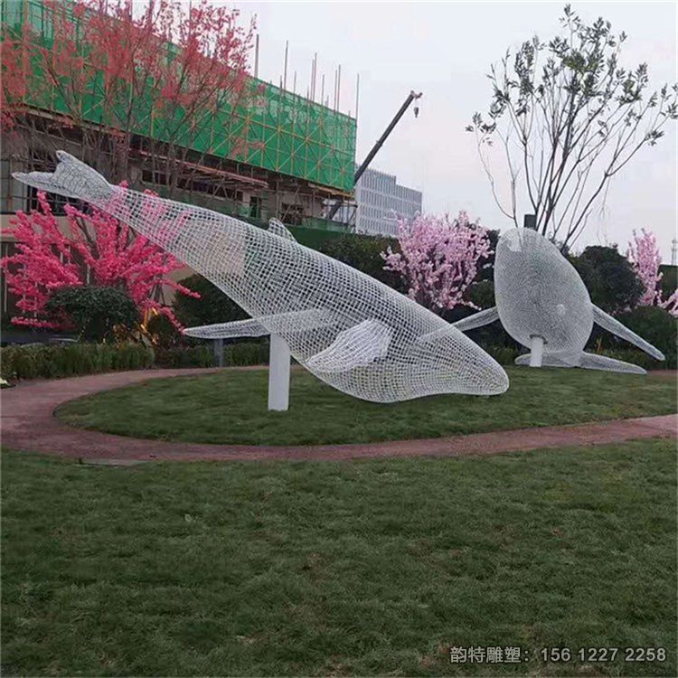 不銹鋼海豚雕塑90